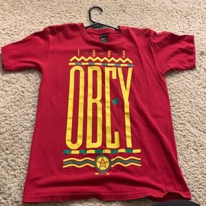 Obey shirt with Rasta print